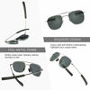 Picture of SUNGAIT Men's Military Style Polarized Pilot Aviator Sunglasses - Bayonet Temples (Silver Frame/Gray Lens, 55) A285YKHU