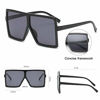 Picture of GRFISIA Square Oversized Sunglasses for Women Men Flat Top Fashion Shades (matte black/gray lens, 2.56)