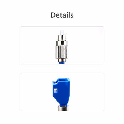 Picture of KELUSHI Fiber Optic Connector, FC Male to LC Female Hybrid Optical Fiber Convertor Adapter Compatible with Optical Power Meter Visual Fault Locator