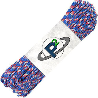 Picture of PARACORD PLANET Mil-Spec Commercial Grade 550lb Type III Nylon Paracord (Red White Blue Camo, 100 feet)