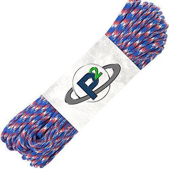 Picture of PARACORD PLANET Mil-Spec Commercial Grade 550lb Type III Nylon Paracord (Red White Blue Camo, 100 feet)