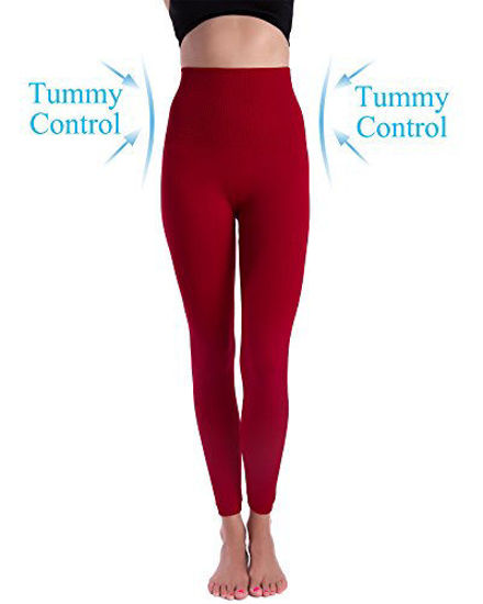 GetUSCart- Homma Premium Thick High Waist Tummy Compression Slimming  Leggings (Medium, Red)