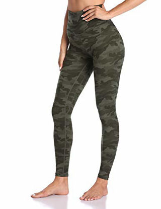 Picture of Colorfulkoala Women's High Waisted Pattern Leggings Full-Length Yoga Pants (L, Army Green Camo)