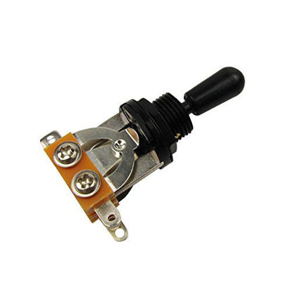 Picture of Musiclily Metric 3 Way Short Straight Guitar Toggle Switch for Epiphone Les Paul Electric Guitar,Black Top with Black Tip