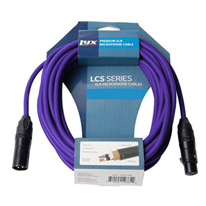 Picture of LyxPro 25 Feet XLR Microphone Cable Balanced Male to Female 3 Pin Mic Cord for Powered Speakers Audio Interface Professional Pro Audio Performance and Recording Devices - Purple