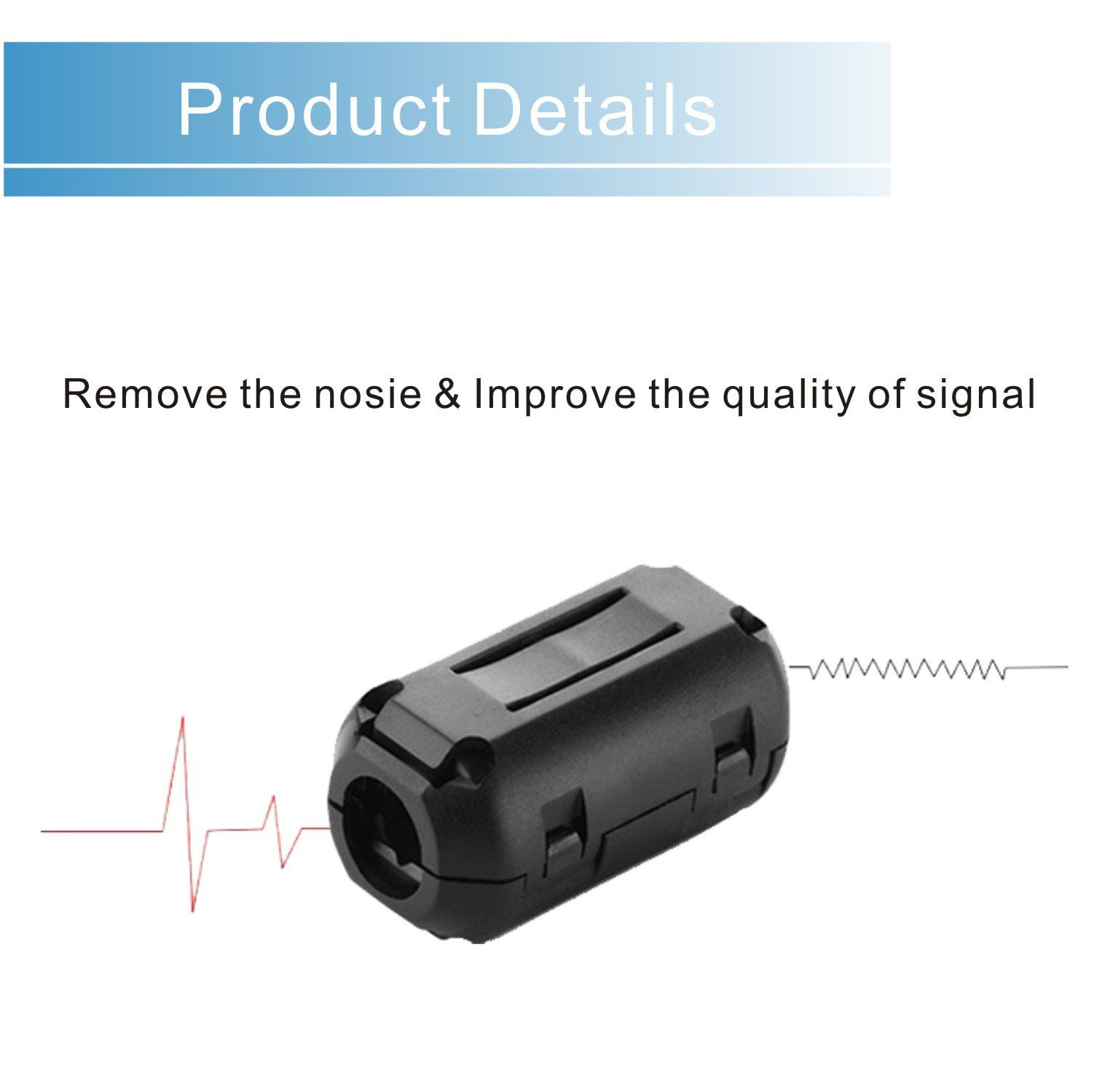 GetUSCart iSKUKA [Pack of 10 Ferrite Beads Clip on Design HDMI Cable