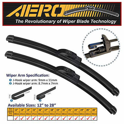 Picture of AERO 26" + 14" OEM Quality Premium All-Season Beam Windshield Wiper Blades (Set of 2)