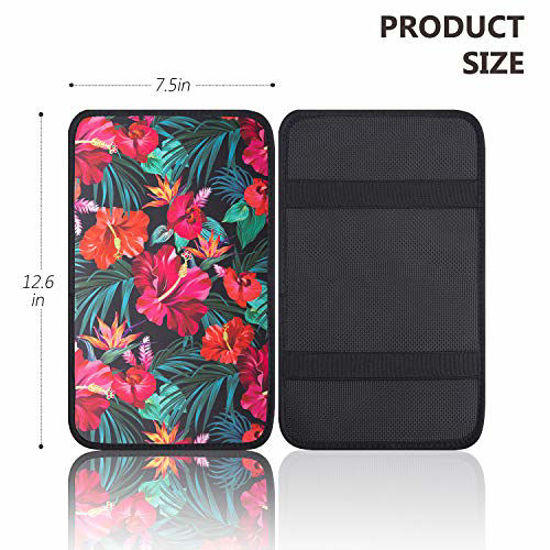 YR Vehicle Center Console Armrest Cover Pad Universal Fit Soft Comfort Center Console Armrest Cushion for Car Stylish Pattern Design Car Armrest