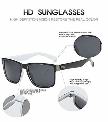 Picture of DUBERY Vintage Polarized Sunglasses for Men Women Retro Square Sun Glasses D518, Black