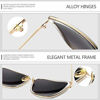 Picture of Joopin Oversized Cateye Sunglasses for Women, Fashion Metal Frame Cat Eye Womens Sunglasses (Black+Silver)