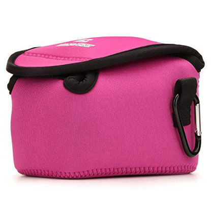 Picture of MegaGear Fujifilm X-E3 (23mm & 18-55mm) Ultra Light Neoprene Camera Case, with Carabiner - Hot Pink - MG1338