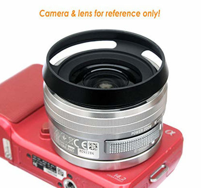 Picture of Fotasy 39mm Slim Low Profile Designed Metal Curved Metal Screw-in Lens Hood Shade for Leica Leitz Voigtlander Canon Fuji Nikon Olympus Panasonic Pentax Sony, 39 mm Hood