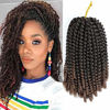 Picture of 6 Pack Spring Twist Crochet Braiding Hair 12 Inch Bomb Twist Crochet Braids Ombre Colors Low Temperature Kanekalon Synthetic Fluffy Hair Extensions 20 Strands 110g/Pack (12inches, T30#)