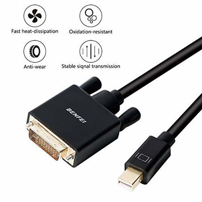 Picture of Mini DisplayPort to DVI Cable, Benfei Mini DisplayPort to DVI 3 Feet Cable (Thunderbolt 2 Compatible) with MacBook Air/Pro, Surface Pro/Dock, Monitor, Projector