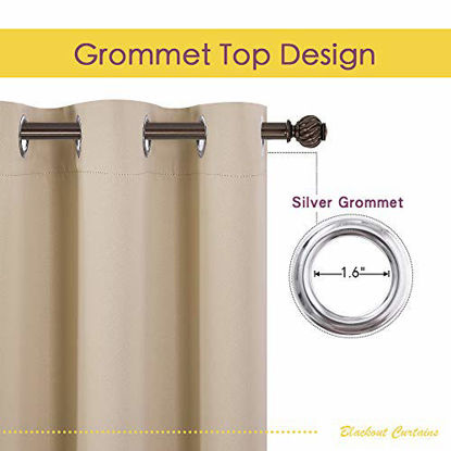Picture of NICETOWN Thermal Room Darkening Draperies Curtains, Thermal Insulated Grommet Room Darkening Drape Panels for Bedroom (Biscotti Beige, 2 Panels, W42 x L72 -Inch)