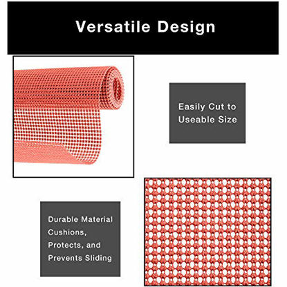 Picture of Smart Design Shelf Liner Classic Grip - (12 Inch x 10 Feet) - Drawer Cabinet Non Adhesive Protection - Home & Kitchen [Coral Orange]