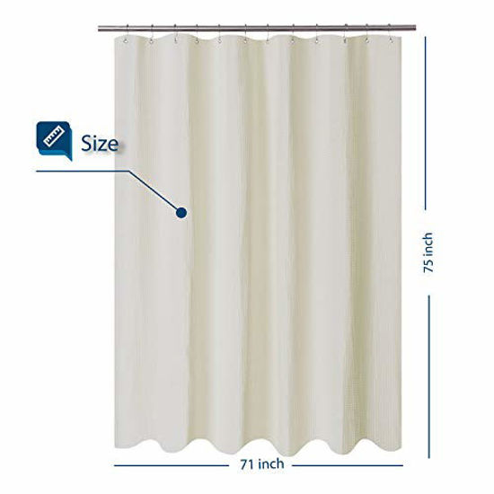 Long Fabric Waffle Weave Shower Curtain, Shower Curtain Dimensions Height