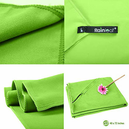 Picture of Rainleaf Microfiber Towel,Green,30 X 60 Inches