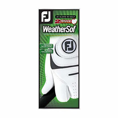 Picture of FootJoy Men's WeatherSof 2-Pack Golf Glove White Medium, Worn on Right Hand