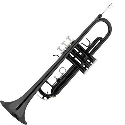 Picture of Mendini by Cecilio Brass Bb Trumpet with Durable Deluxe Case and 1 Year Warranty (Black)