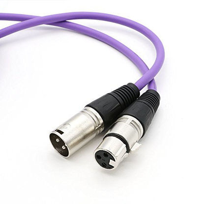 Picture of Dremake 3Pin XLR Male to XLR Female Microphone Cable Professional for Recording, Mixing, and Lighting Equipments - 40 Foot/Purple