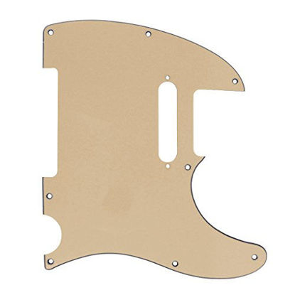 Picture of IKN 3Ply Cream 8 Hole Tele Pickguard Pick Guard Scratch Plate w/Screws Fit USA/Mexican Fender Standard Telecaster Pickguard Replacement