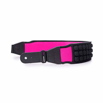 Picture of KLIQ AirCell Guitar Strap for Bass & Electric Guitar with 3" Wide Neoprene Pad and Adjustable Length from 46" to 56" (REGULAR), Pink
