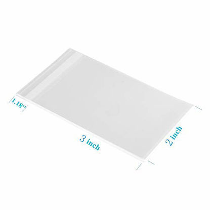 Picture of 300ct Adhesive Tiny Clear Bags 2x3-1.4 mils Thick Self Sealing OPP Poly Bags for Jewelry Candies (2'' x 3'' x 300ct)