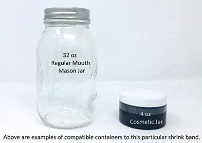Picture of 115 x 28 mm Clear Perforated Shrink Band for Cosmetic Jars, Plastic Jars, Regular Mouth Mason Jars and More. [Compatible Diameter Range: 2 1/2 - 2 3/4] - Bundle of 250