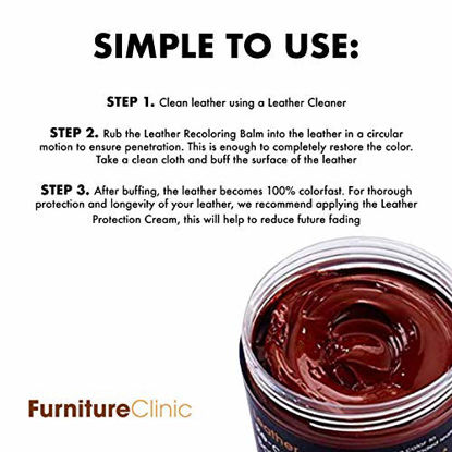 Picture of Furniture Clinic Leather Recoloring Balm - Leather Color Restorer for Furniture, Repair Leather Color on Faded & Scratched Leather Couches - 16 Colors of Leather Repair Cream (Dark Grey)