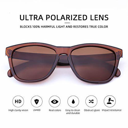 Picture of Fashion Polarized Sunglasses For Women Men Classic Vintage Square Frame UV400 Protection Lens