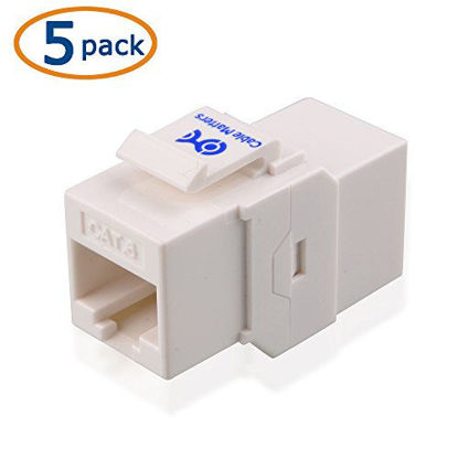 Picture of Cable Matters UL Listed 5-Pack RJ45 Keystone Jack Coupler Gender Changer in White