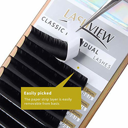 Picture of LASHVIEW Eyelash Extensions,Individual Lashes,Premium Single&Classic Lases,0.15 D Curl Thickness 13mm,Natural Semi Permanent Eyelashes,Mink lashes individual,Soft Application-friendly