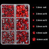 Picture of 4000pcs Mixed Size Hot Fix Round Crystals Gems Glass Stones Hotfix Flat Back Rhinestones (Light Siam)