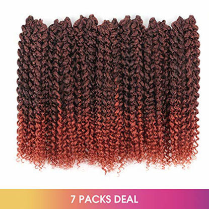 Picture of Toyotress Passion Twist Hair Water Wave Crochet Braids for Passion Twist Crochet Hair Passion Twist Braiding Hair Hair Extensions (14 Inch (Pack of 7), T350)
