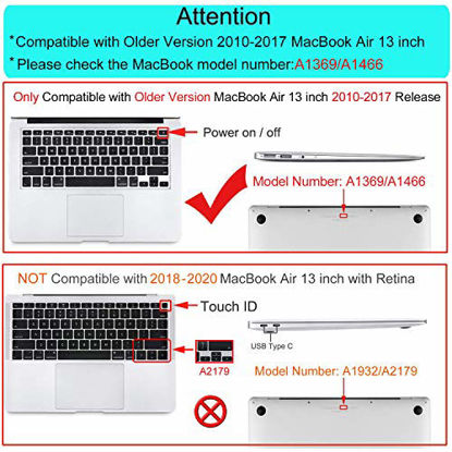 Picture of MOSISO Plastic Hard Shell Case & Keyboard Cover & Screen Protector Only Compatible with MacBook Air 13 inch (Models: A1369 & A1466, Older Version 2010-2017 Release), Camel