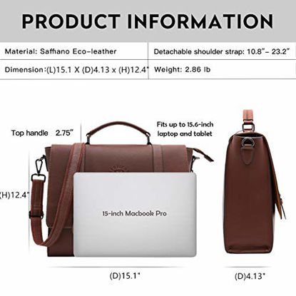 Picture of Laptop Bag,15.6 Inch Women Laptop Briefcases Business Laptop Shoulder Bags Structured Work Tote Bag with Professional Padded Compartment for Tablet Notebook Ultrabook