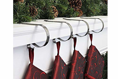 Picture of Haute Decor The Original MantleClip Stocking Holder- 4 Pack (Brushed Nickel)