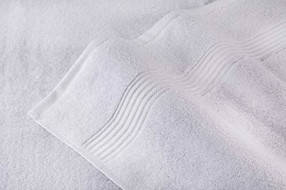 Picture of Hotel & Spa Quality, Absorbent & Soft Decorative Kitchen & Bathroom Sets, 100% Turkish Genuine Cotton 6 Piece Towel Set, Includes 2 Bath Towels, 2 Hand Towels, 2 Washcloths - Snow White