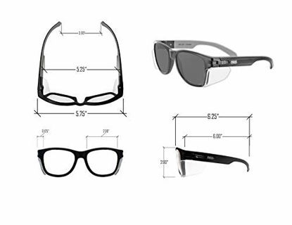 Picture of MAGID Y50BKAFGY Iconic Y50 Design Series Safety Glasses with Side Shields | ANSI Z87+ Performance, Scratch & Fog Resistant, Comfortable & Stylish, Cloth Case Included, Grey Lens (2 Pair)