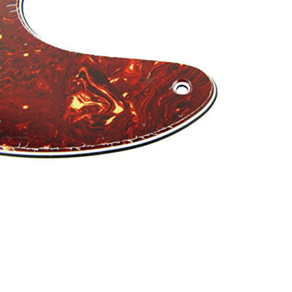 Picture of Musiclily 8 Hole Guitar Telecaster Pickguard Scratch Plate for American/Mexican Made Fender Standard Tele Modern Style Electric Guitar, 4Ply Tortoise Shell