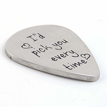 Picture of Guitar Pick Gift - I'd Pick You Every Time Guitar Pick Musical Gift, Anniversary Birthday Christmas for Men