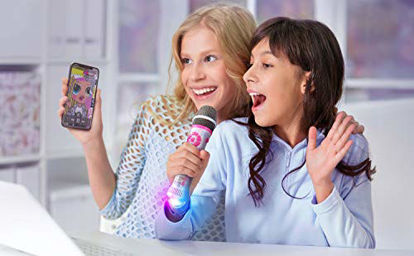Picture of LOL Surprise Remix OMG Bluetooth Karaoke Microphone with LED Disco Party Lights, Portable Bluetooth Speaker Compatible with Apple Samsung Siri and Google Assistant, Karaoke Machine for Kids