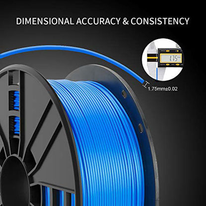 Picture of 3D Premium PLA Plus(PLA+)Printer Filament 1.75mm Blue PLA Pro 3D Printing Filament 1kg Spool, Dimensional Accuracy +/- 0.02 mm