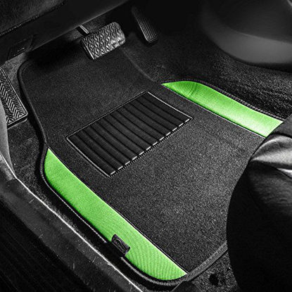 Picture of FH Group F14407GREEN Premium Full Set Carpet Floor Mat (Sedan and SUV with Driver Heel Pad Green)