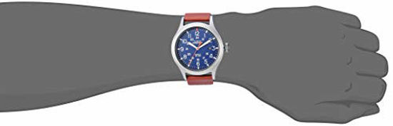 Picture of Timex Men's TW4B14100 Expedition Scout 40mm Blue/Brown/Gray Leather/Nylon Strap Watch