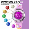 Picture of Kids Watch Girls Age 3-10 - Upgrade 3D Cute Unicorn Cartoon 7 Color Lights Digital Waterproof Sports Outdoor LED Watches with Alarm Stopwatch for 3-10 Year Boys Girls Little Child Purple - Best Gift