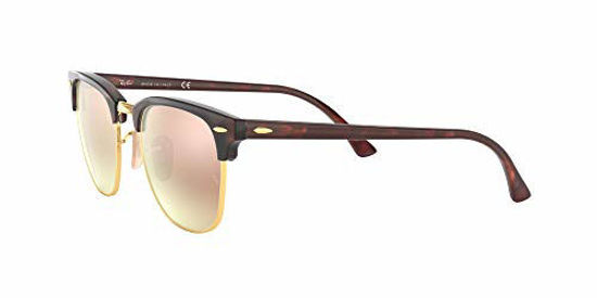 Picture of Ray-Ban unisex adult Rb 3016 Clubmaster Sunglasses, Shiny Red Havana/Copper Gradient Flash, 51 mm US