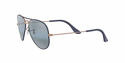 Picture of Ray-Ban Unisex-Adult RB3025 Classic Sunglasses, Copper On Matte Dark Blue/Blue/Grey Mirror, 58 mm