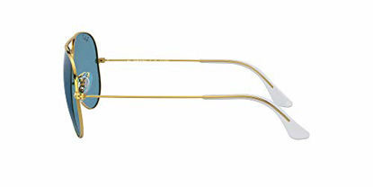 Picture of Ray-Ban Unisex-Adult RB3025 Classic Sunglasses, Legend Gold/Blue Polarized, 55 mm